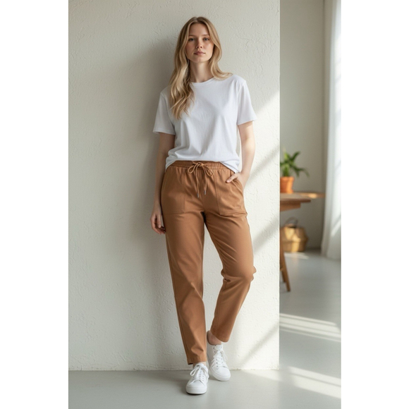 Wildfang Pants - Wildfang Pants Womens 2X Pecan Essential Drawstring Elastic Waist